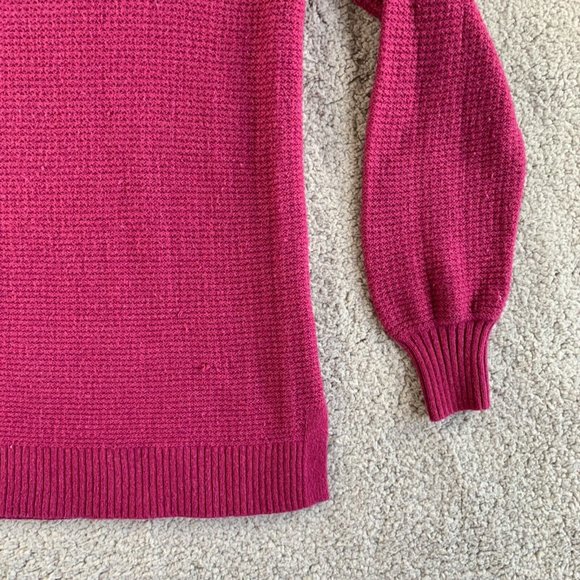 Gap Tunic Sweater Womens‎ XS Merino Wool Chunky Knit Bishop Sleeve Scoop Purple - Picture 5 of 11